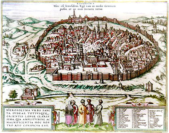 Старая карта  Святого Города